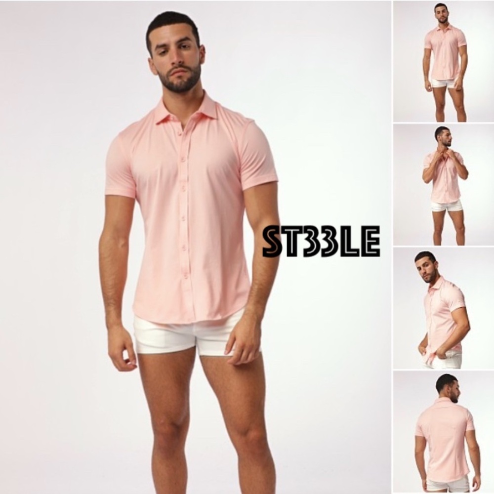 Steele Stretch Short Sleeve Shirt Large Gently worn 95% cotton/5% elastane